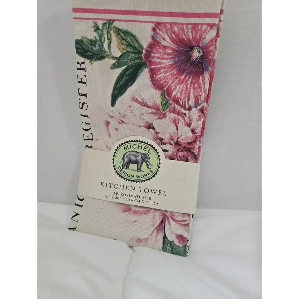 Michel Design Works Floral Garden Kitchen Towel NWT Tea Towel Cottage core